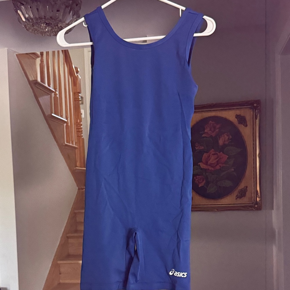 Asics Blue One-Piece Athletic Singlet